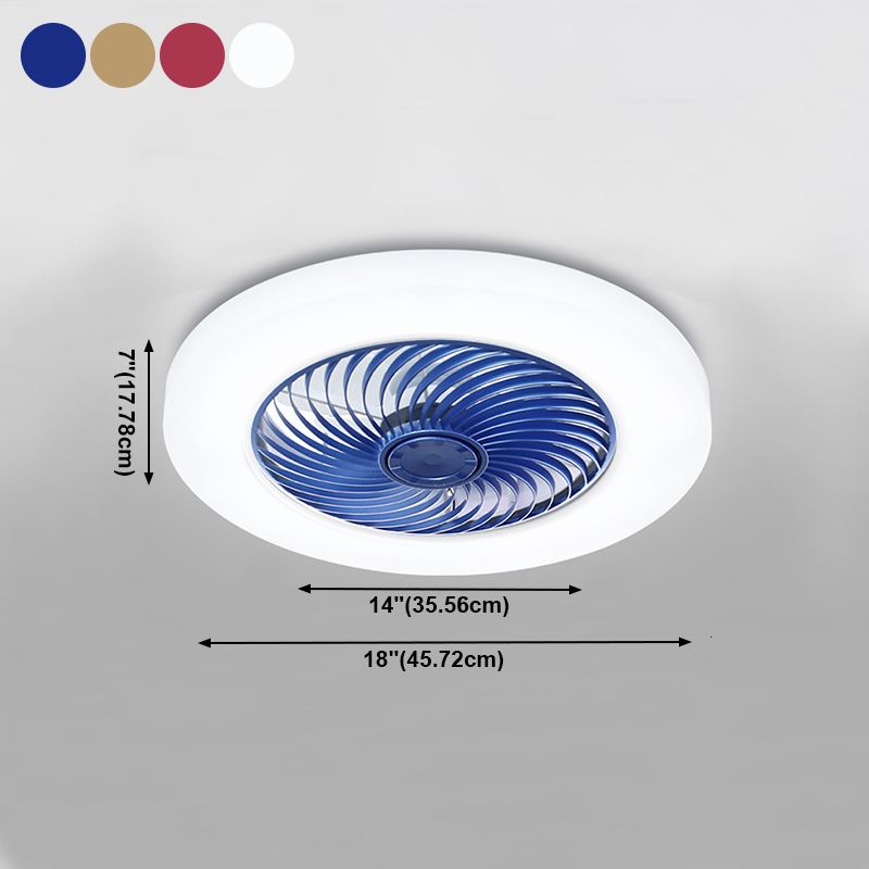 Modern Style Round Ceiling Fans Metal One Light Ceiling Light Fixture