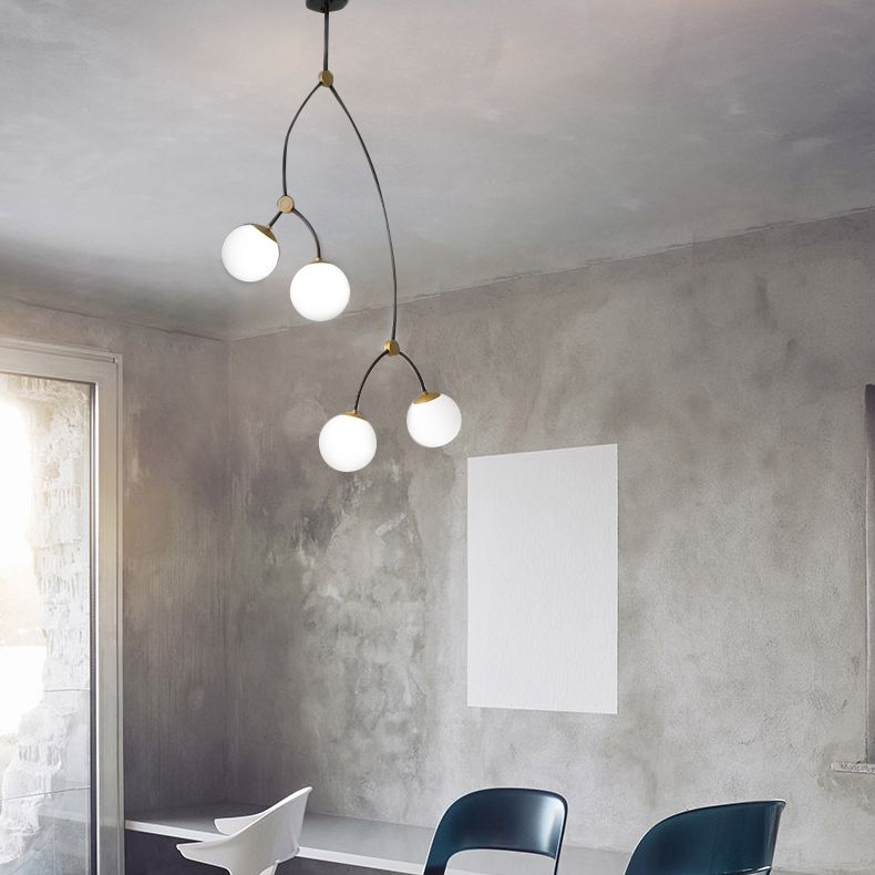 Modern Chandeliers For Dining Room Globe-Shaped Pendant Lighting Fixtures