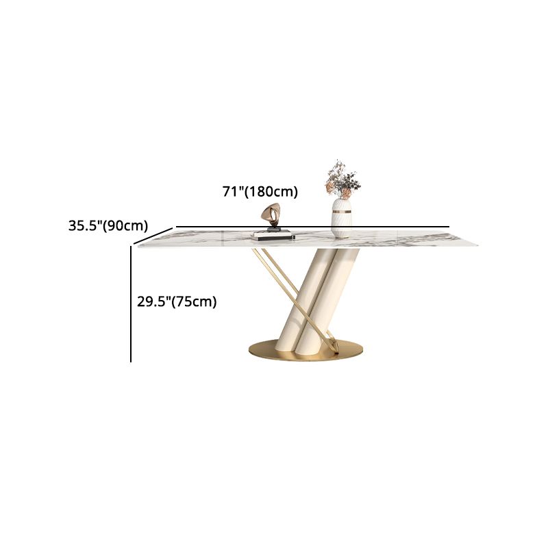 Luxury Sintered Stone Top Dining Set 1/2/5/6/7 Pieces Rectangle Kitchen Table with Chairs