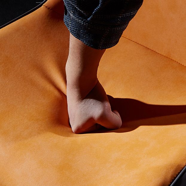 Modern Leather Dining Side Chair Indoor Wingback Chair with Black Legs