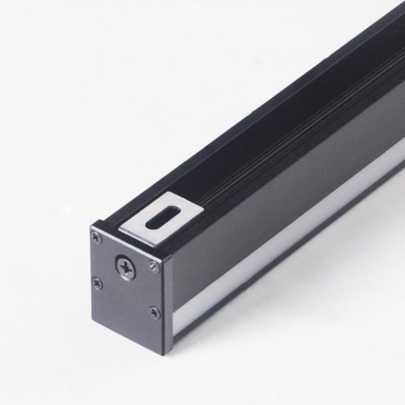 Linear Shape Metal Wall Light Modern 1-Light Wall Mount Lighting in Black