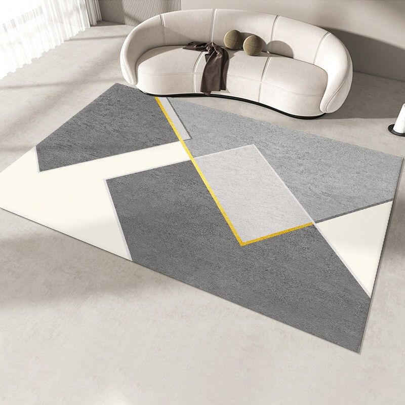 Modern Geometric Print Rug Polyester Indoor Carpet Non-Slip Backing Carpet for Living Room