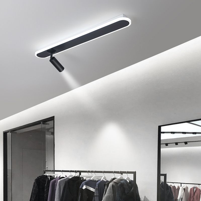 El semi - integrado LED de barra ovalada está instalado en la lámpara de pantalla de acrílico interior de la lámpara de aluminio creativa moderna.