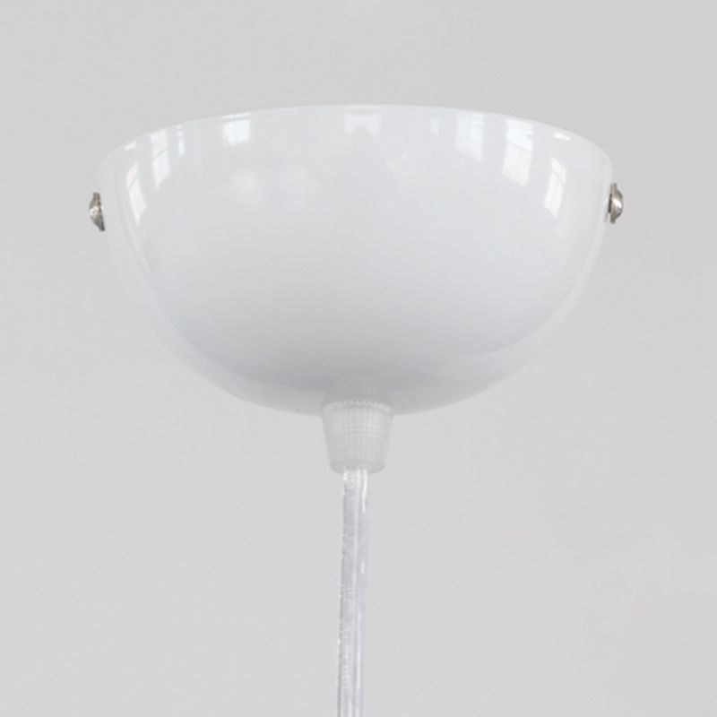 Globe Stretch Silk Suspension Lamp Nordic Style 1-light Dining Room Lighting Fixture in White