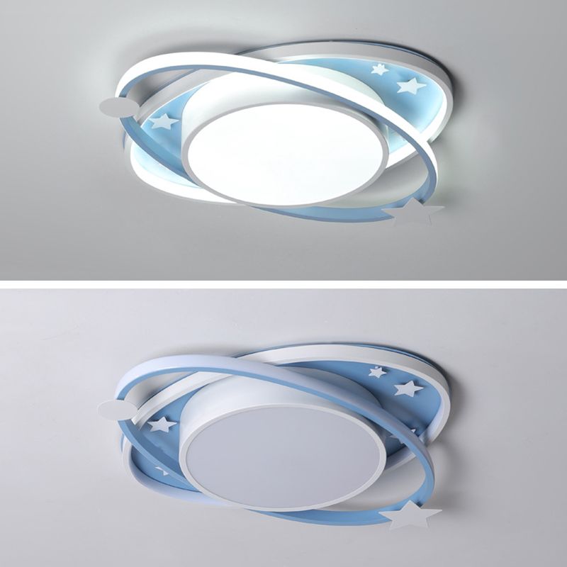 Planet Flush Mount Ceiling Light Contemporary Acrylic Ceiling Mount Light Fixture for Bedroom