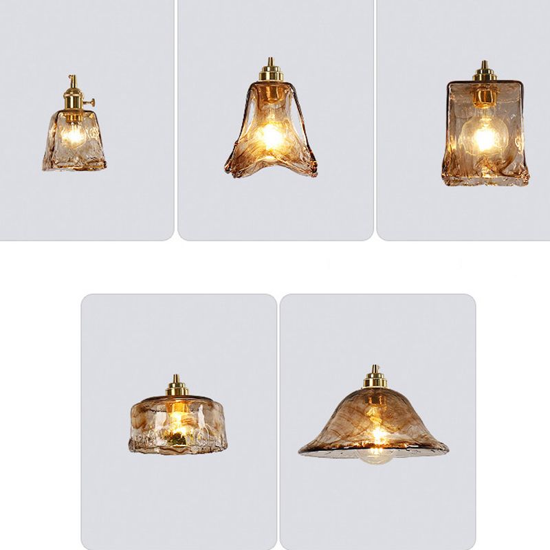 Moderne hanglampverlichting Geometrische hanglamp 3 Lichtglashanglicht in goud