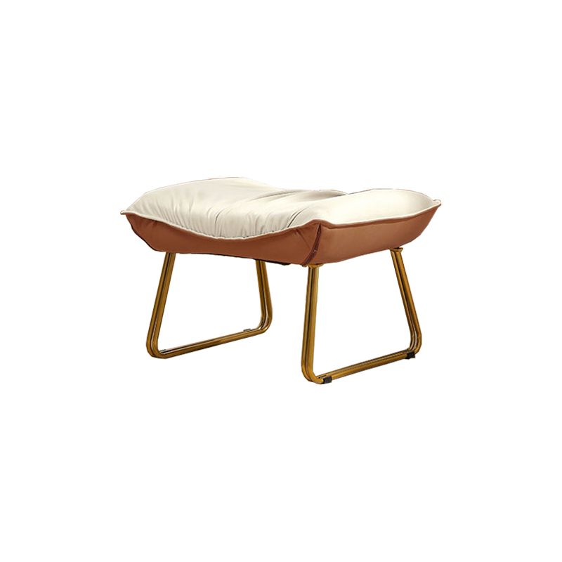 Glam Suede and Metal Rocker Chair Reclining with Padded Seat Rocking Chair for Living Room