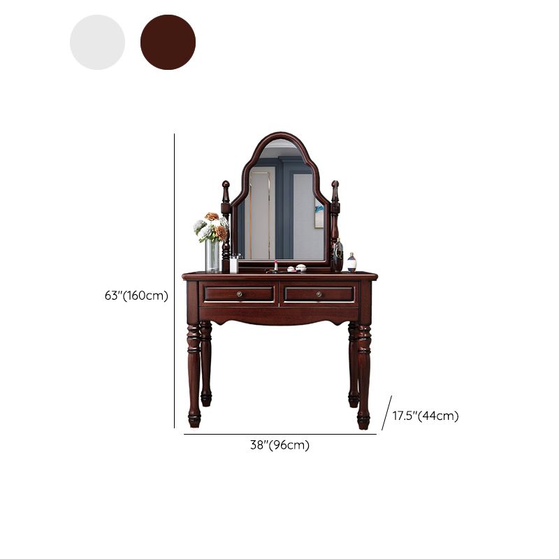 15" Wide Victorian Make-up Vanity Wooden Mirror Dressing Table