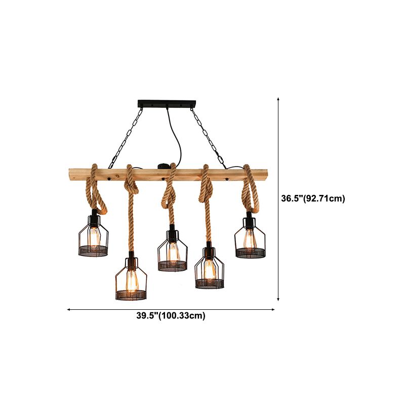 Industrial Island Light Household Metallic Hanging Lighting Fixture for Dining Room
