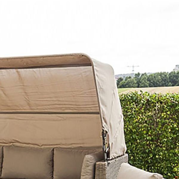 Tropical Style Outdoor Sofa Metal Set Sofa& Side Table& Canopy Seating