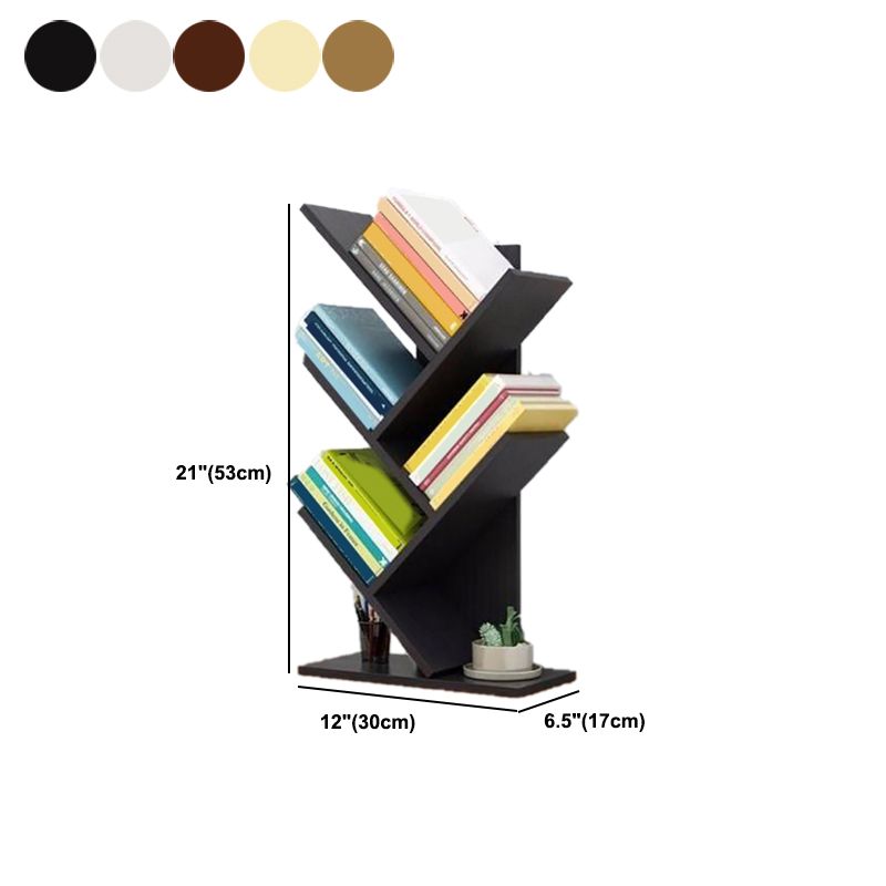 Closed Back Contemporary Style Bookshelf Wood Bookcase for Home
