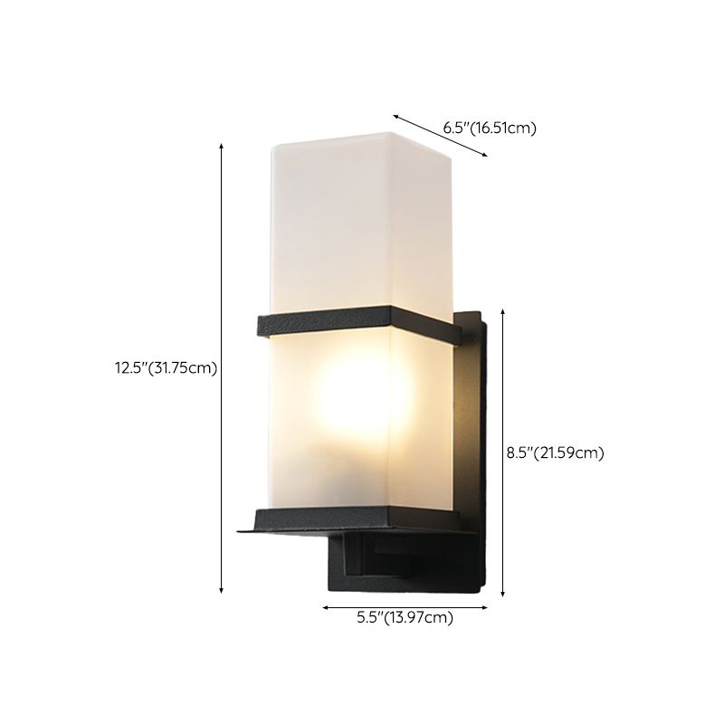 Contemporary Wall Sconce Glass Outdoor Wall Light Fixture for Courtyard
