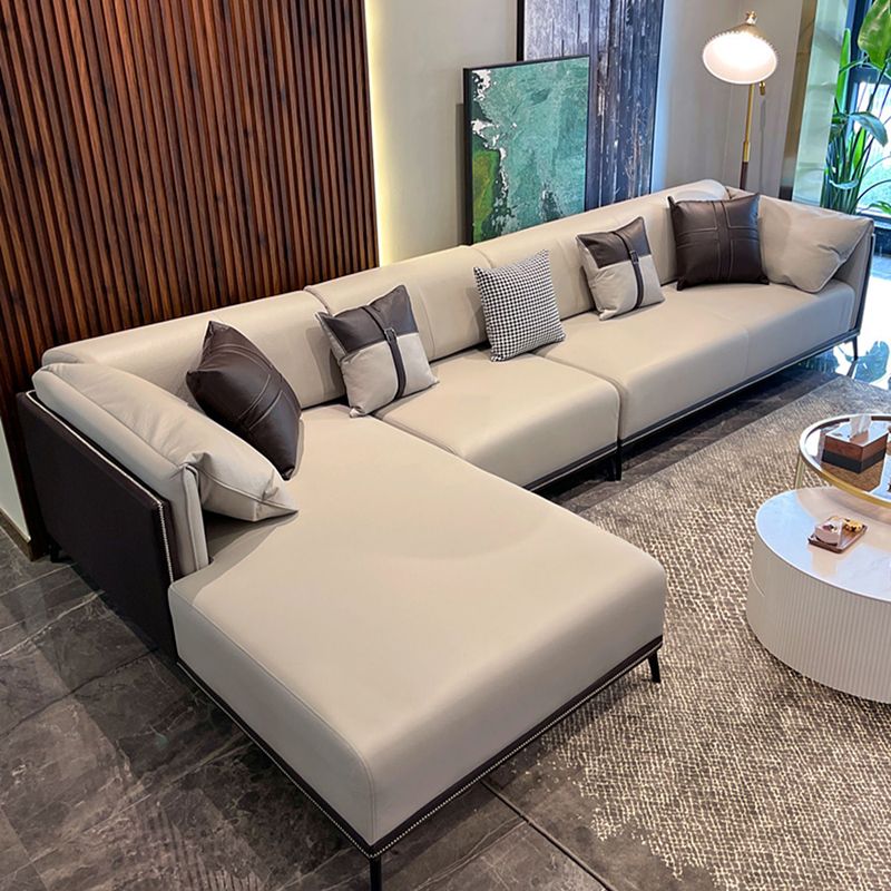 Modern Faux Leather Pillow Top Arm Sofa/Sectional Pillowed Back Cushions