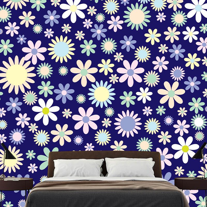 Flower Pattern Mildew Horizontalt Illustration Wall Mural for Living Room