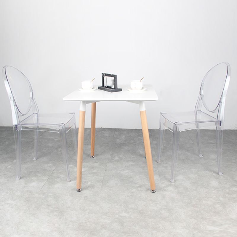 Scandinavian Winehouse Plastic Side Chair Transparent Open Dining Chair (Set of 4)