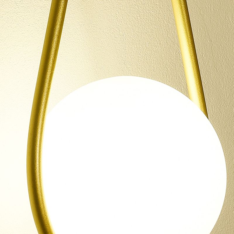 Gold Metal Glass Wall Sconce 1 Blub Wall Mounted Light Fixture for Study Room