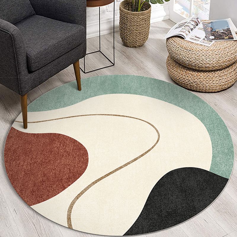 Brown Modern Carpet Polyester Color Piece Area Carpet Washable Carpet for Living Room