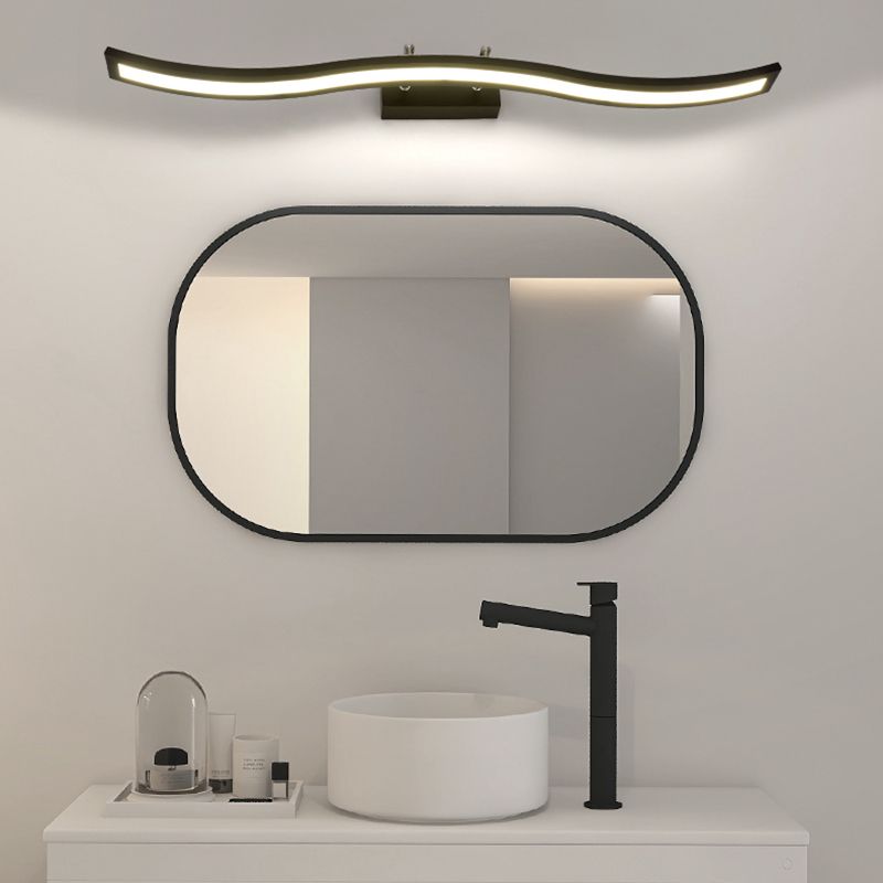 Minimalism 1-Light Wall Sconce Metal Linear Wall Mounted Light for Bathroom
