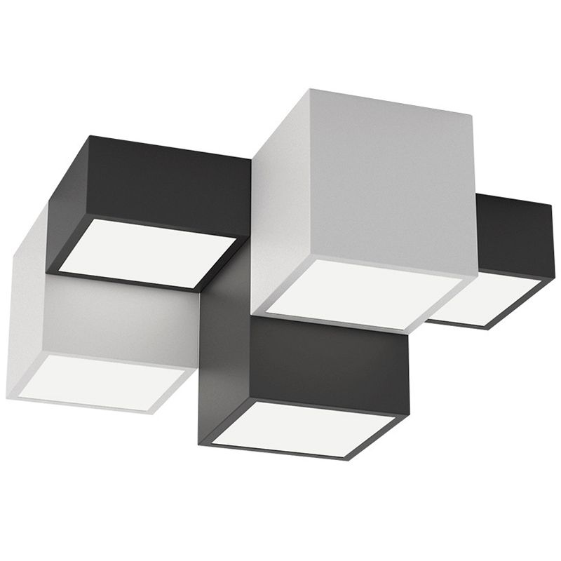 Geometric Rectangular Combination LED Flush Mount Light Modern Minimalist Multi-Lights Ceiling Lamp for Bedroom Living Room