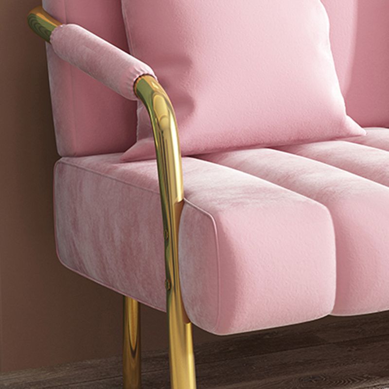 28.34" High Velvet Sofa with 3 Pillows Square Arm Sofa for Living Room