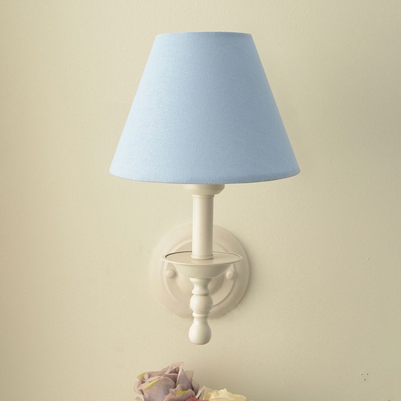 Macaron Wall Mount Light 1-Light Wall Light with Fabric Shade for Living Room