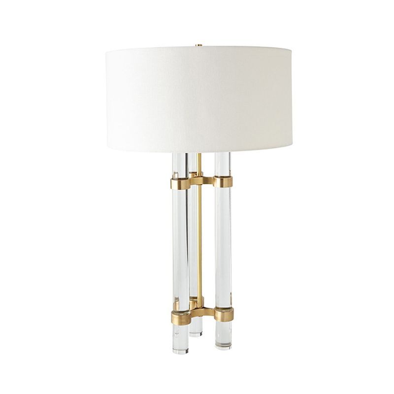 1 tête de tâche cylindrique légère moderniste coupée à main lampe de chevet en cristal en or
