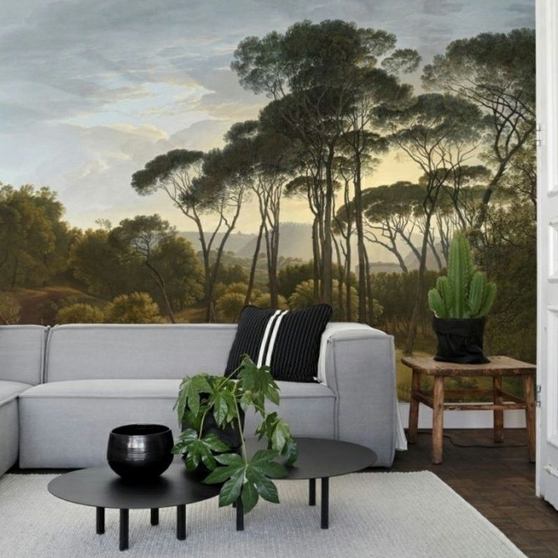 Green Forest Pattern Wallpaper Murals Waterproof Tropica Living Room Wall Covering