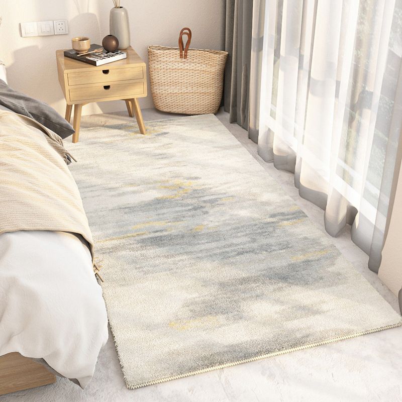 Apricot Modern Rug Polyester Graphic Rug Non-Slip Backing Rug for Living Room