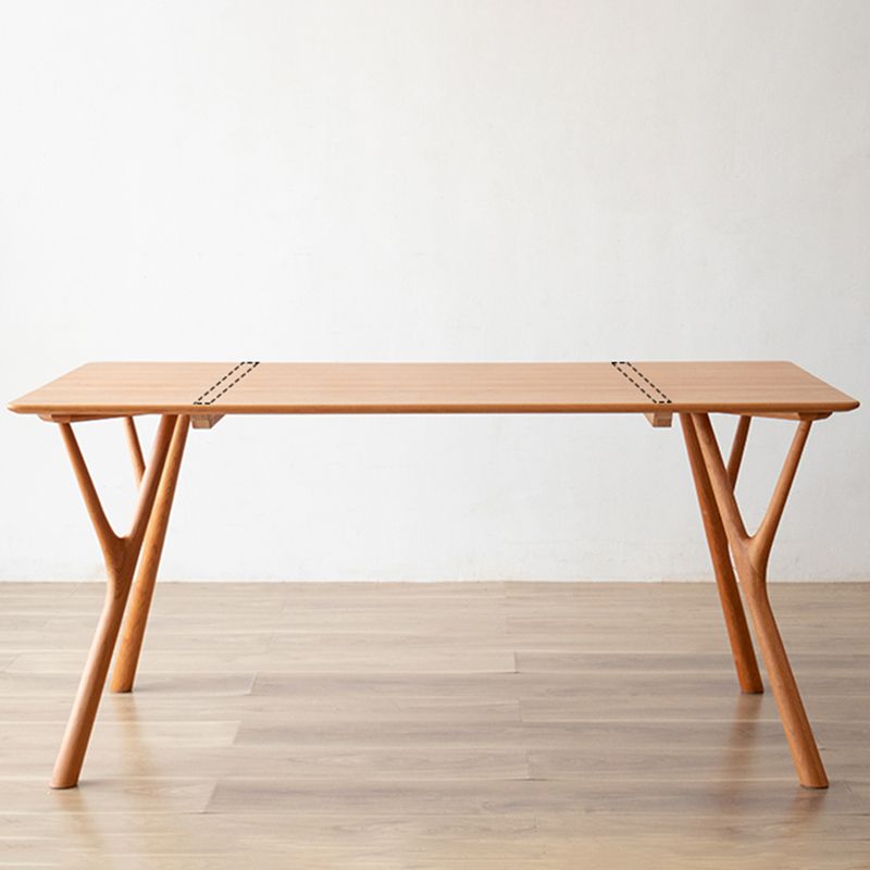 Mesa de comedor rectangular contemporánea, mesa de madera maciza con 4 patas para la cena de la cocina casera