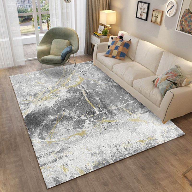 Contemporary Abstract Pattern Rug Multi-Color Polypropylene Indoor Rug Non-Slip Backing Pet Friendly Area Carpet for Room