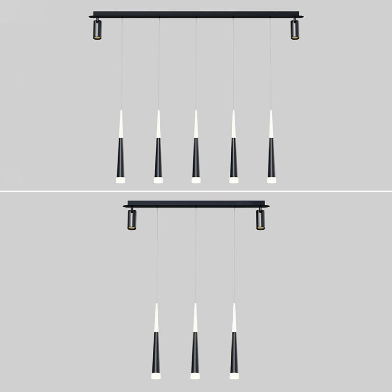 Torch-shaped LED Island Light with 360° Adjustable Spotlight Design Dining Room Lighting Fixture