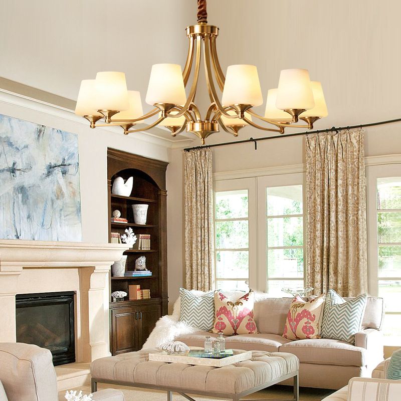 Starburst Frosted Glass Chandelier Pendant Light Antique Living Room Chandelier Lighting