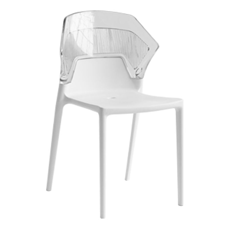 Modern Dining Room Wingback Armless Plastic Stacking Dining Chair