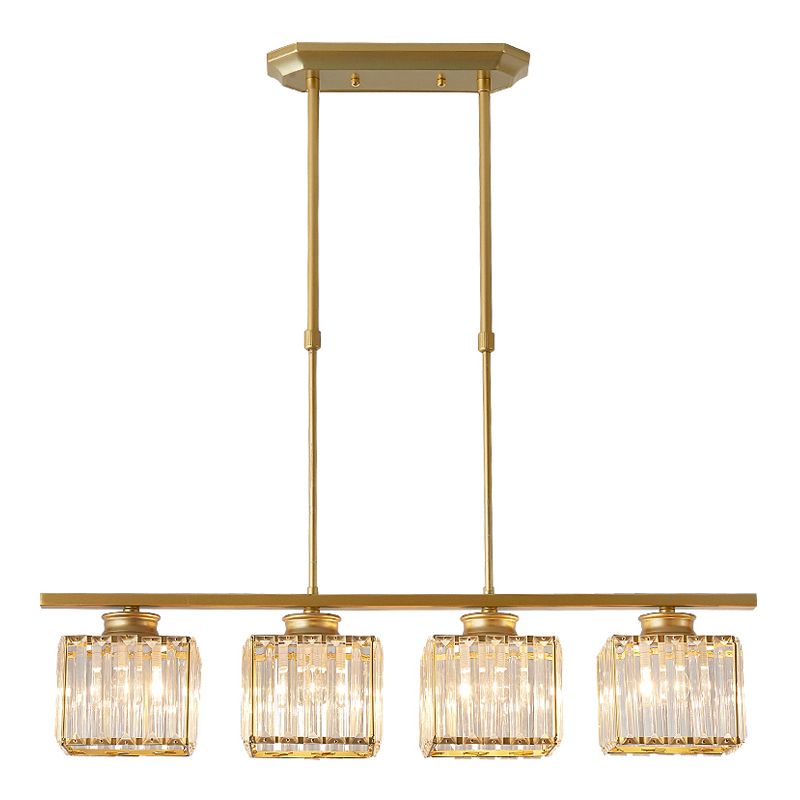 Luces colgantes de Crystal Island de estilo moderno de estilo cuadrado