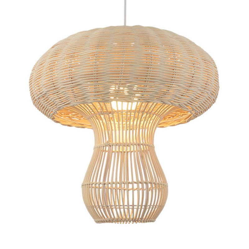 1 corridoio di luce appesa alla luce con il cumulo di funghi in stile asiatico marrone/beige illuminazione a sospensione