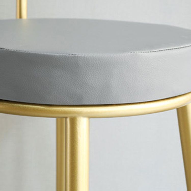 Nordic Style Bar-stool Round Counter Bar Stool with Metal Legs for Home Use