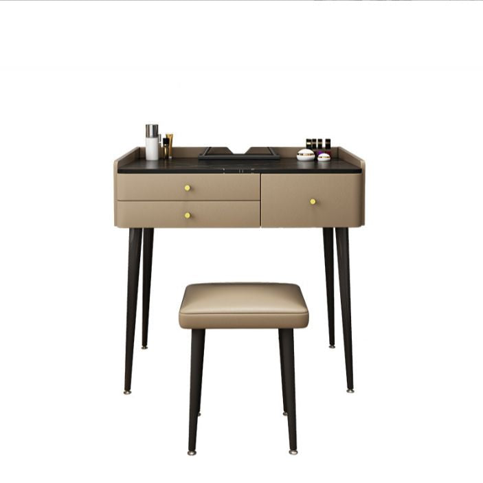Contemporary Stone Dressing Table 31.1-In High Makeup Vanity Table with Stool