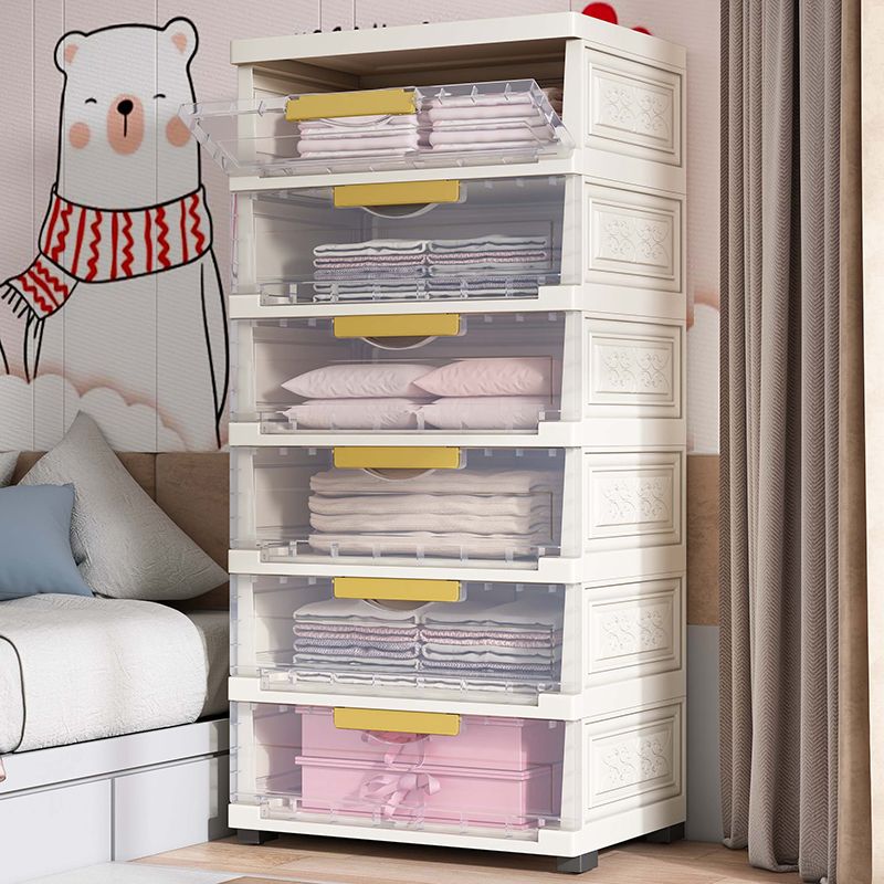 Hinged Wardrobe Closet Contemporary Plastic Storage Cabinet for Home