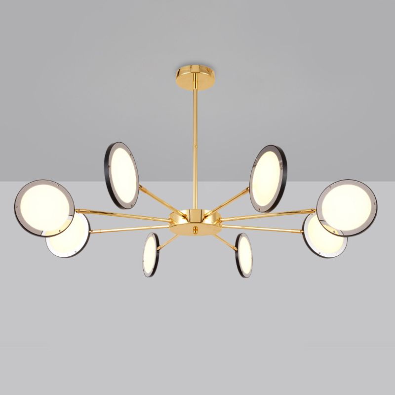 Gold Sputnik sospeso a soffitto Modernismo 6/8 Luci Starburst Lampone Aione, luce calda/bianca
