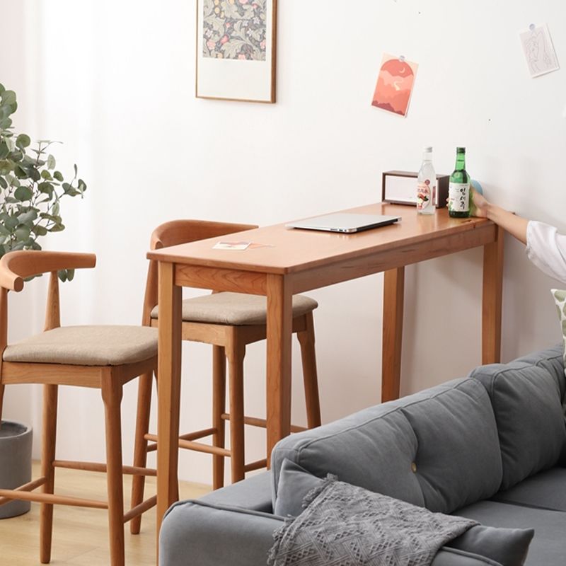 Solid Wood Bar Table Modern Rectangle Bar Table  with Storage
