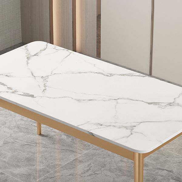 Modern Dinning Table White Top Stone Rectangle Dining Table for Kitchen