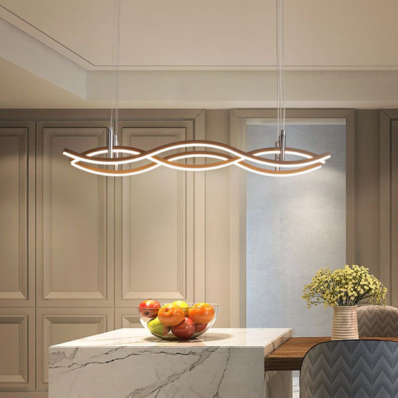 Contemporary Style Linear Shape Island Lighting Ideas Metal 3 Light Island Pendants
