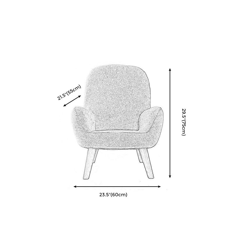 Linen Chair 23.62" L x 21.65" W Armchair Solid Wood Frame Chair