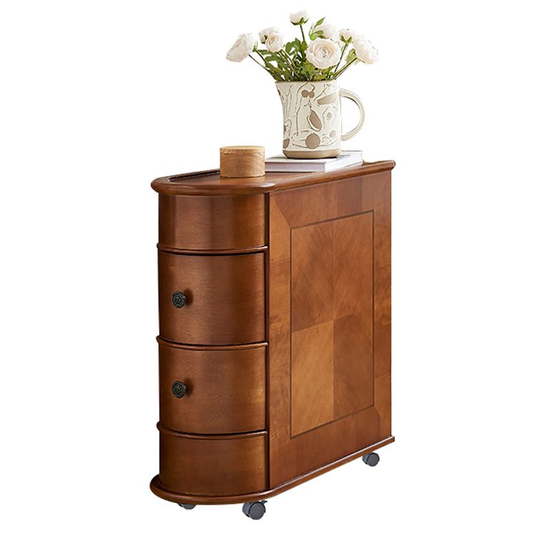 2-Drawer Wood Side Table North European Geometric Corner Table