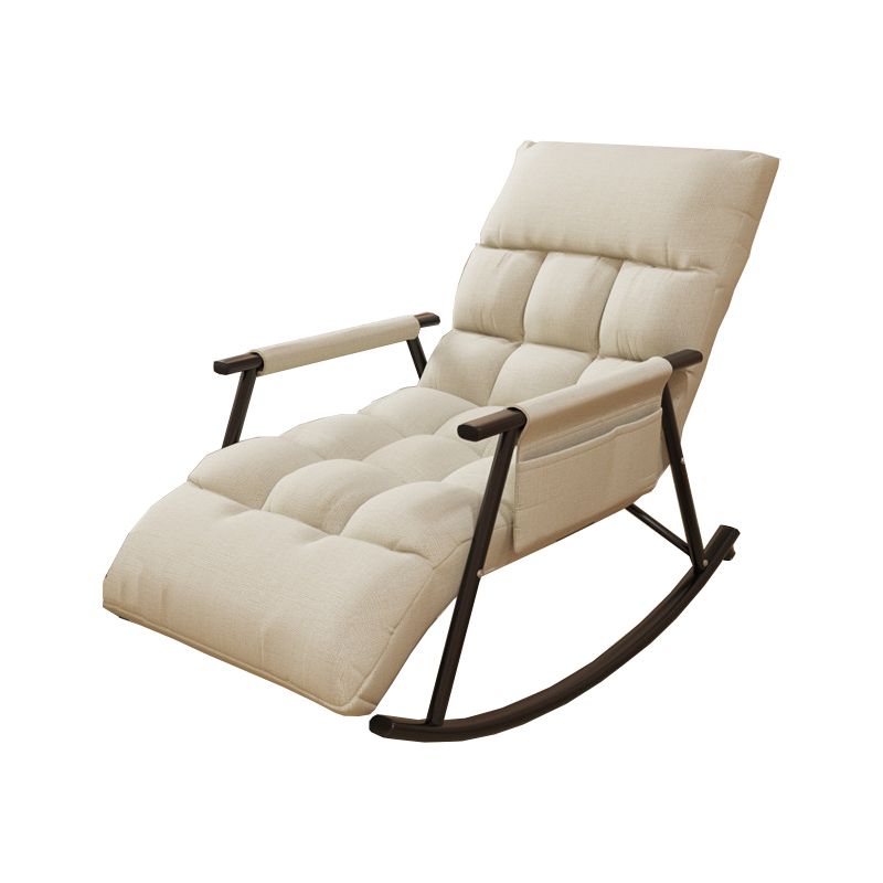 Contemporary Rocking Chair Wing Back Rocker Chair with Seat Cushion