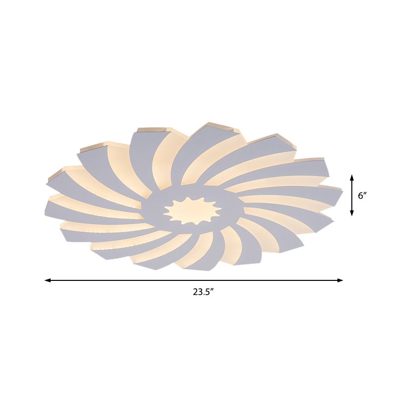 Slaapkamer Hotel Bloem Plafondlamp Acryl Moderne Stijl Warm/Wit Verlichting LED Plafondlamp in Wit