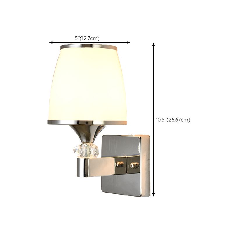 Modern Glass Shade Wall Lamp 1/2-Light Wall Sconce Lighting for Bedroom