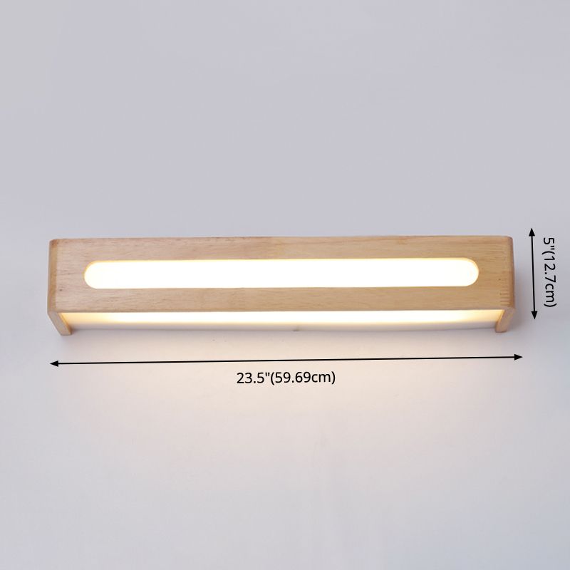 Semplicità rettangolo di vanità specchio luci da parete in legno per bagno