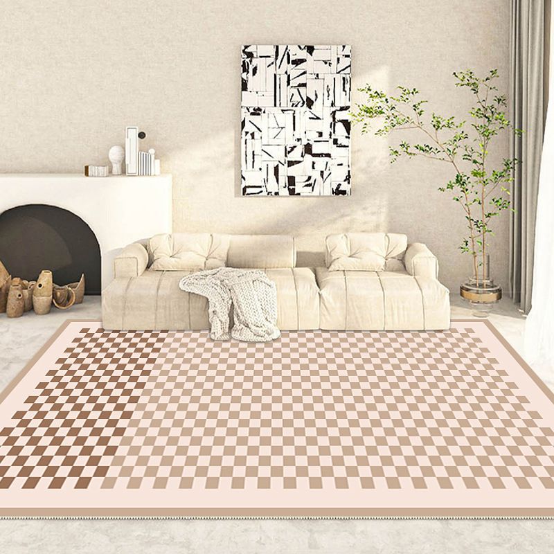 Modern Geometric Pattern Living Room Rug Carpet Polyester Washable Area Rug