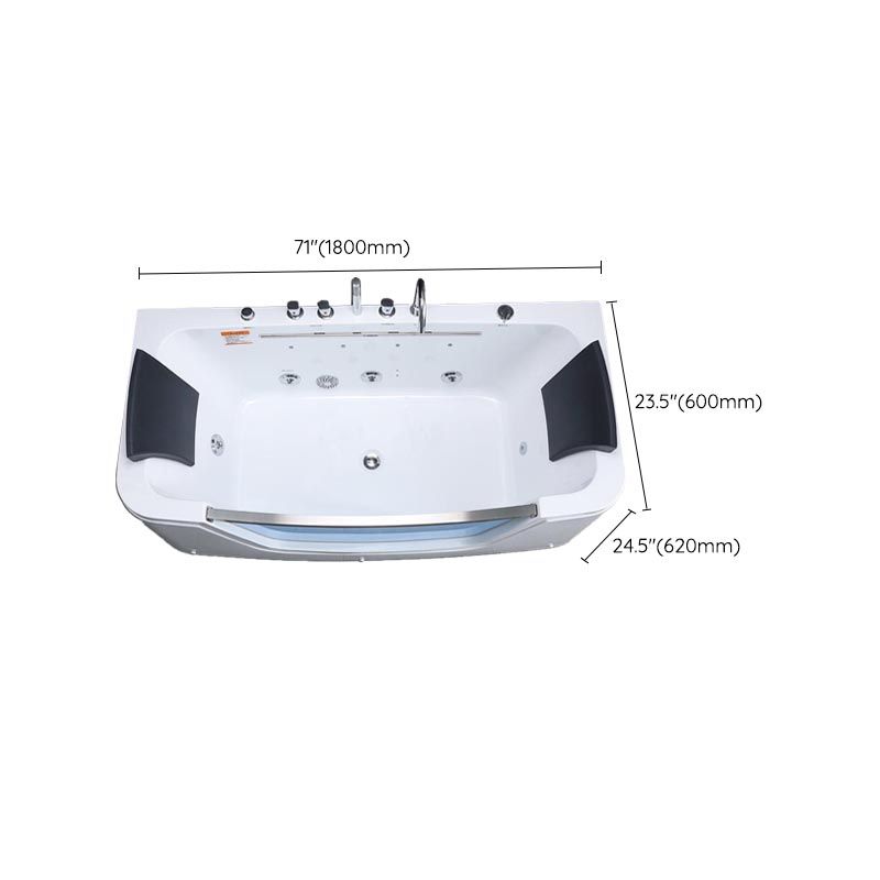 Bathroom Modern Acrylic Bath Tub Back to Wall Center Drain Tub